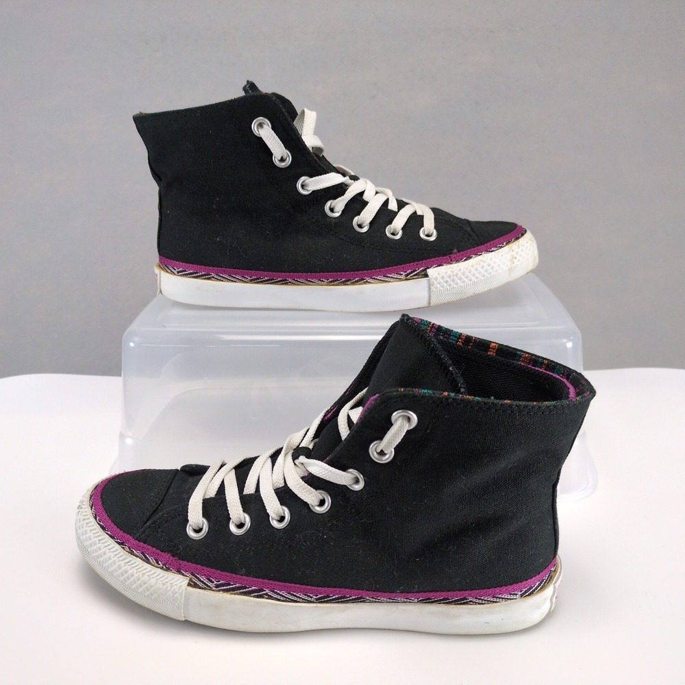 Converse Black Purple Chuck Taylor Two Fold High Top Sneakers Womens 7